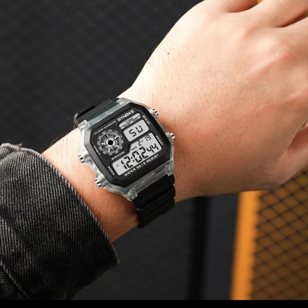 Transparent White Sports LED Watch
